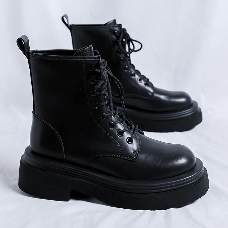 Stivali da Uomo Stile Scarpe in Pelle Italiano Stivali in Vera Pelle Scarpe con Plateau Per Uomo Stivaletti con Zip Stivale Chelsea