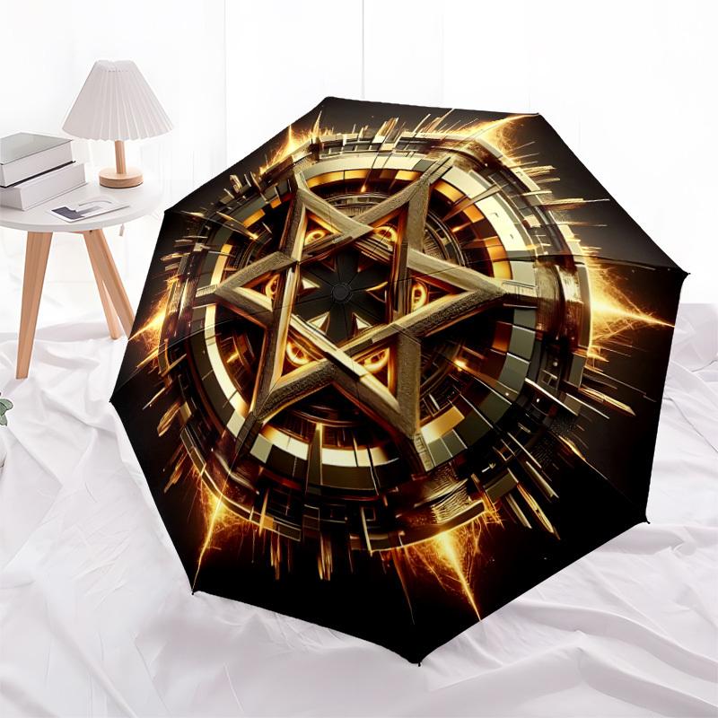 1pc Symbolism Automatic Open/Close Umbrella - Compact Travel Umbrella, Gift for Birthday, Holiday yy260106041