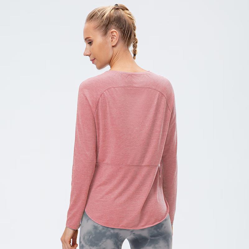 Yudong Women's Loose Quick-Dry Long-Sleeve Fitness T-Shirt