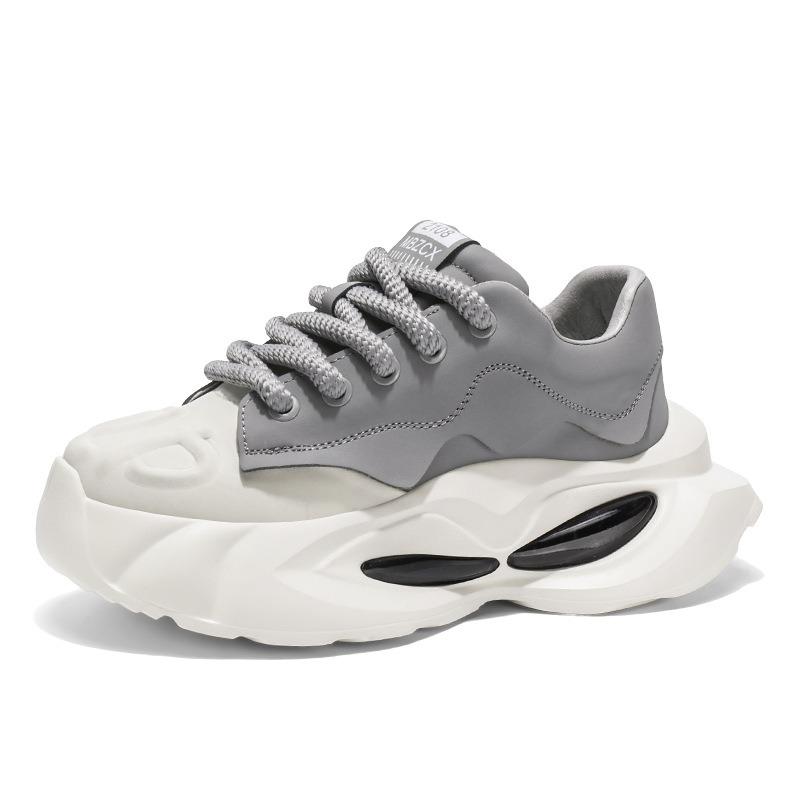 Fashion Fashion Chunky Men Designer Shoes Autumn Microfiber Leather Sneakers Korean Student Youth Men's Vulcanized Shoes Zapatos Hombre