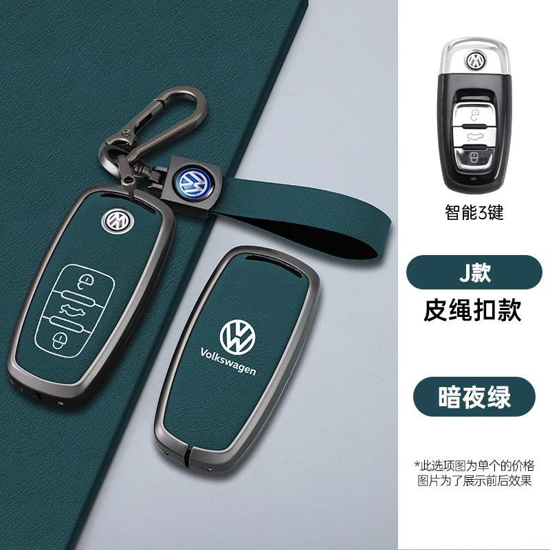 VW GTI GOLF 2026 Hot For VW VOLKSWAGEN Zinc Alloy Leather Car Key Case Cover Holder Shell Fob For VW Tiguan Touran Caddy Beetle 