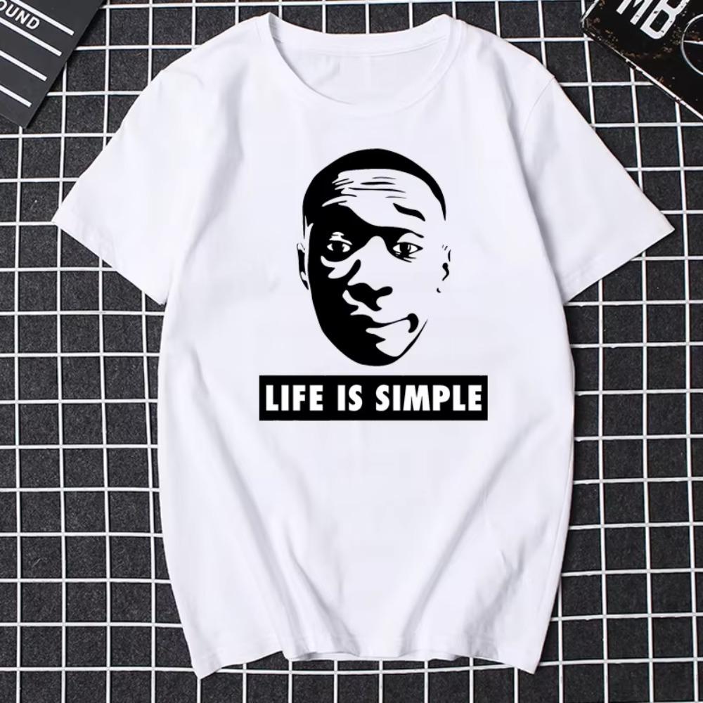 

Новая футболка Khaby Lame Life Is Simple Смешная мультяшная графика Уличная одежда Женская Мужская Харадзюку Топы Мужская Черная Белая Футболка с коротким рукавом XXXXXL белый