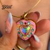 Comfortable Everyday Necklace Locket Picture Pendant for Women Rhinestone Heart/Star
