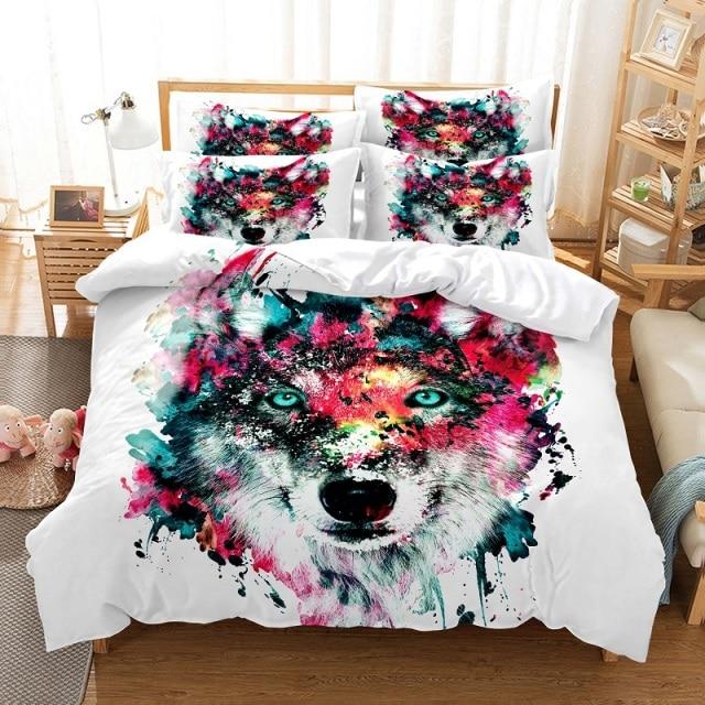 Pet Cat Duvet Set, Cute Animal 3D Printed Bedding Set for Girls and Boys, Animal Single and Double Bed, Large Duvet Cover, Pillowcase