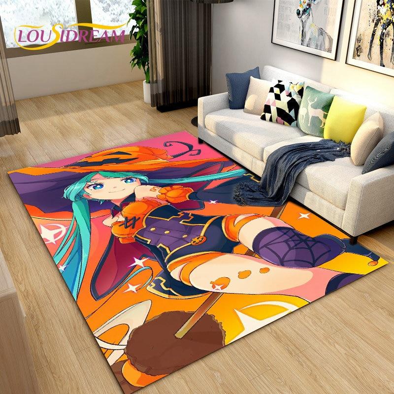 3D-Teppich mit japanischem Musik-Anime-Cartoon, Teppich für Wohnzimmer, Schlafzimmer, Sofa, Fußmatte, Dekoration, Kinder spielen, rutschfeste Bodenmatte