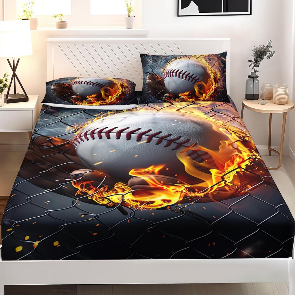 Ball Sports Pattern Mattress Three-Piece Digital Printing Mattress Bedding Set Adult Children