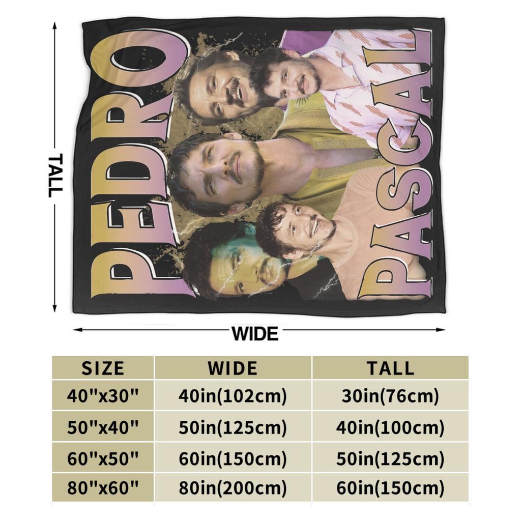 Pedro Pascal Vintage 90s Style Blanket Flannel  Winter  Warm Throw Blankets for Sofa Outdoor Bedspreads