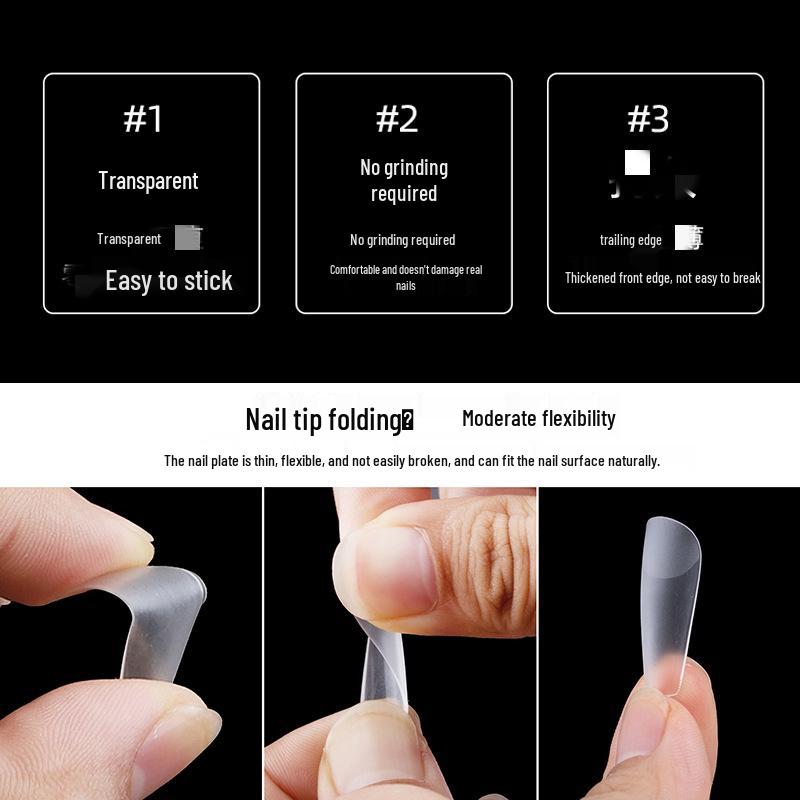 European & American Frosted Nail Tips - Trapezoidal, Ballet, Teardrop Shapes, No Polish Needed, Crease-Free, Dual-Use Patches