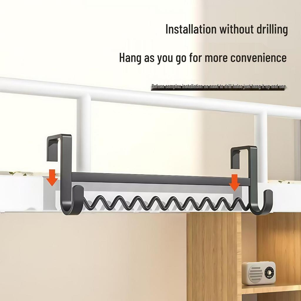 Wave-Shaped Dormitory Bedside Clothes Hanger and Rack