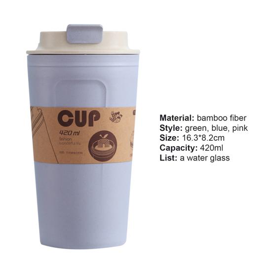 Kávový hrnek bez BPA Přenosný Vláknový Udržitelný Cestovní Termohrnek Hrnček pro Domov