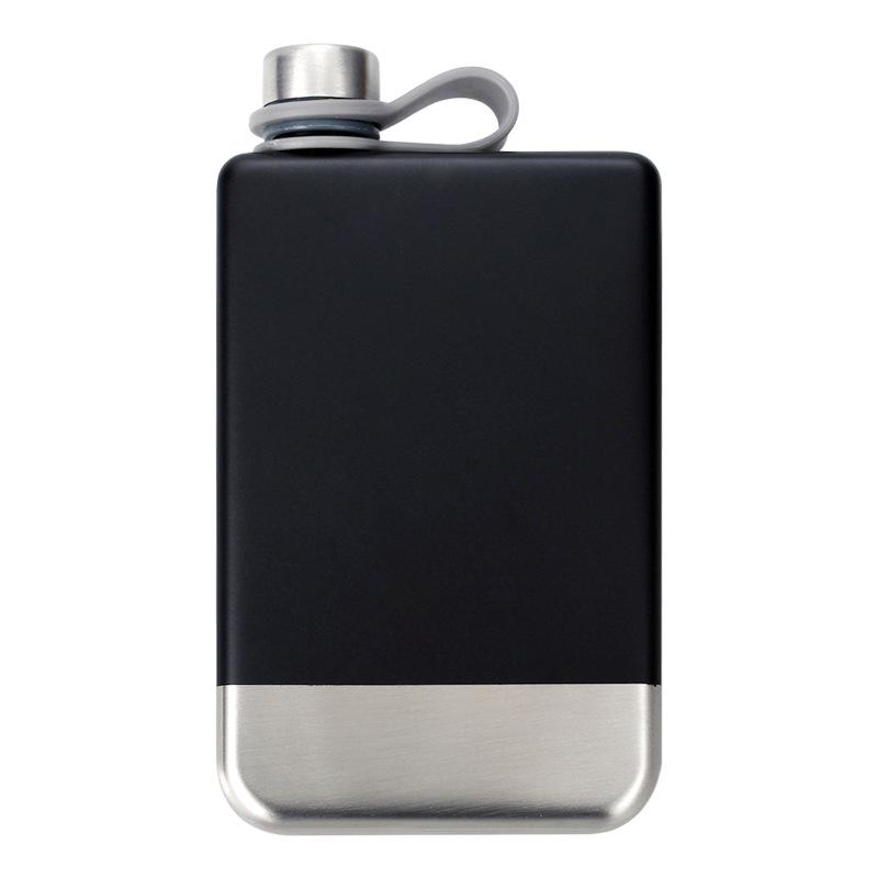 Silver Green Black White Whiskey Flask - Portable, Food Grade 304 Stainless Steel