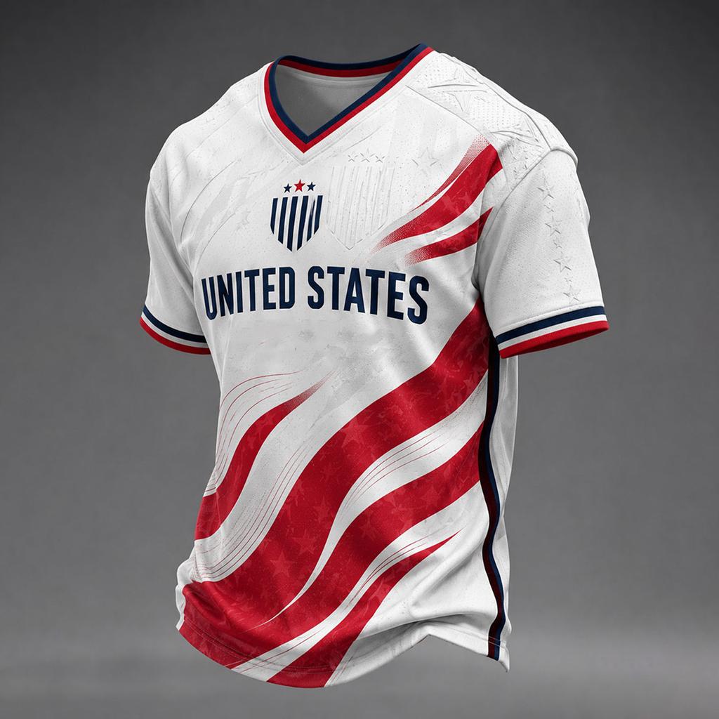 Men's Football Printed Round Neck T-Shirt for Sports Fans