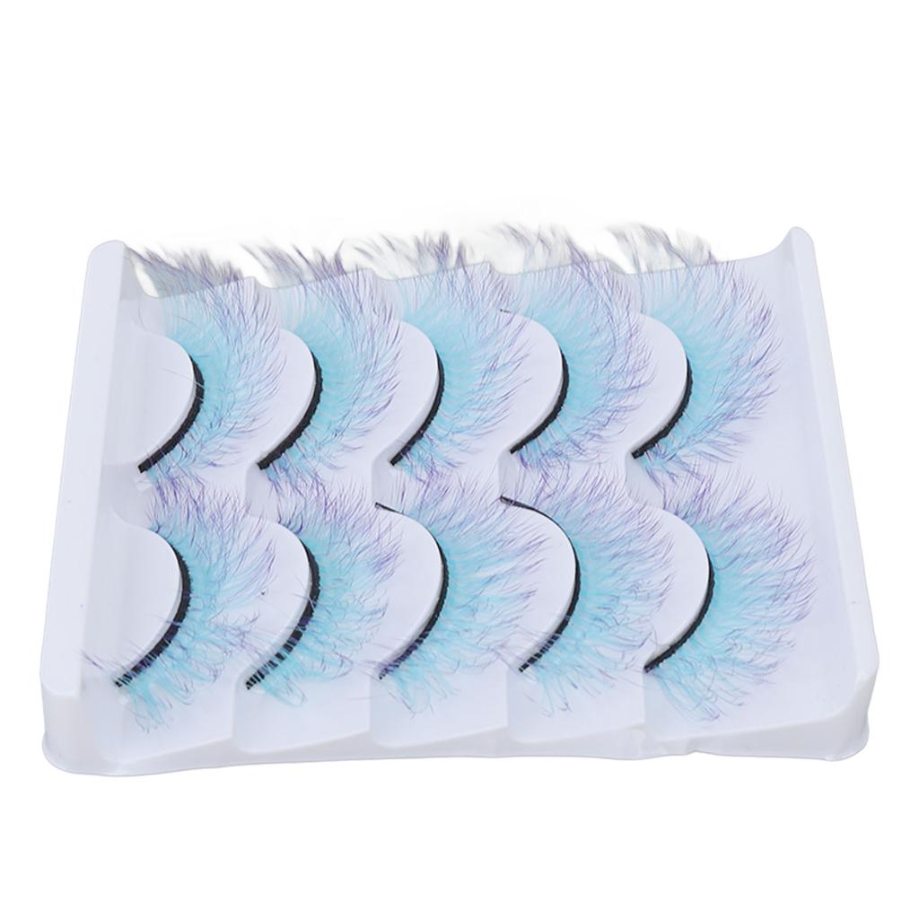 5pcs Colorful Eyelashes Dramatic Gradient Color False Eyelashes   3D  Ing Fake Eyelashes