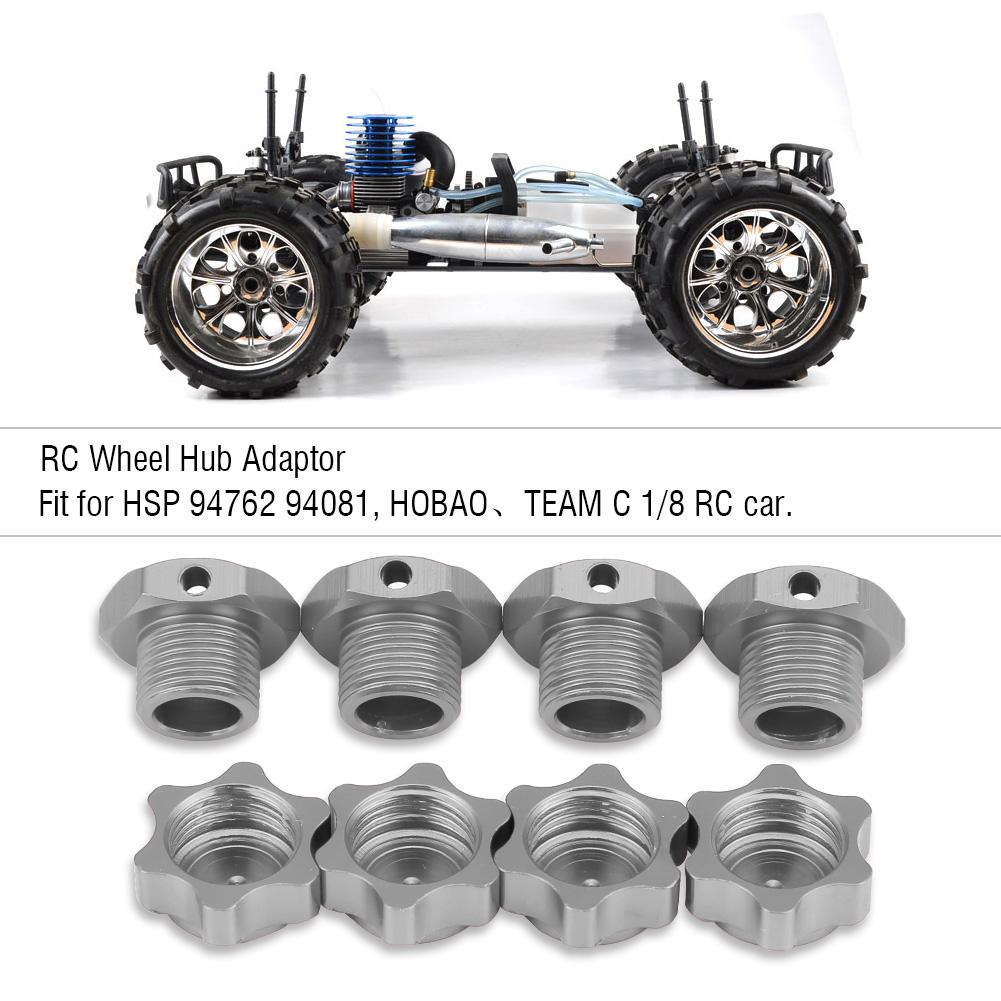 17mm Wheel Hex Hubs Adapter Nut Anti Dust Cover for HSP HOBAO TEAM C 1 8 RC Car(Titanium Color)