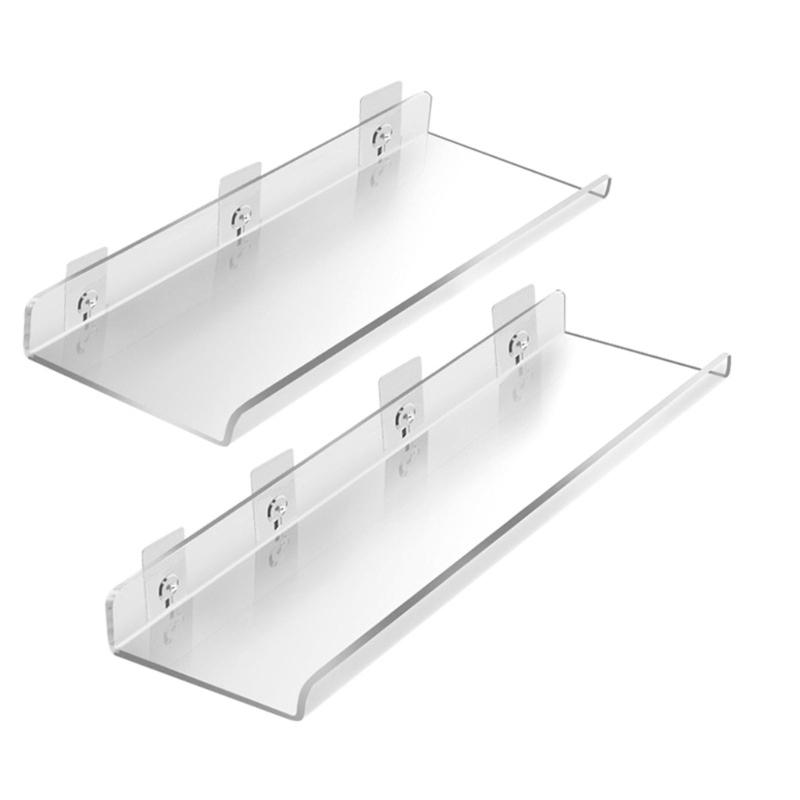 Wall Mounted Storage Holders Record Shelf Acrylic Display Shelves Clear Holder Floating Storage Stand Rack Organizers