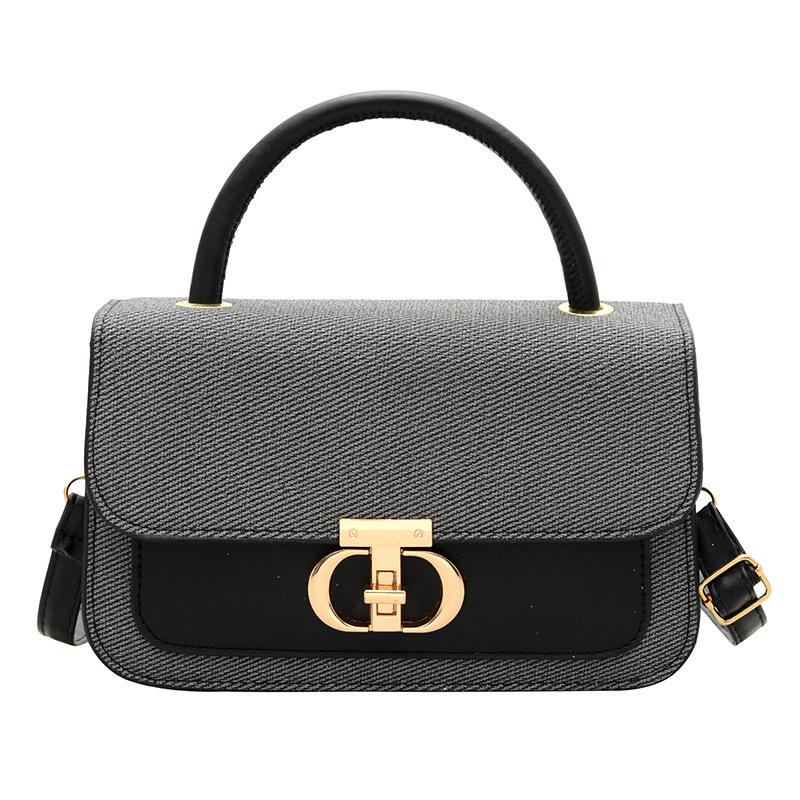 2025 Summer Retro Textured Color Block Square Crossbody Bag for Women