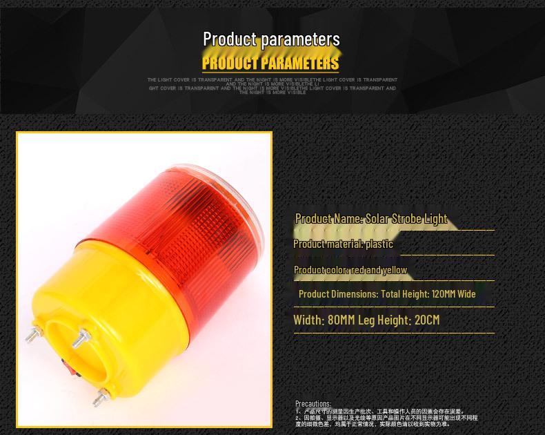 LED Solar Warning Light for Outdoor Construction and Road Safety