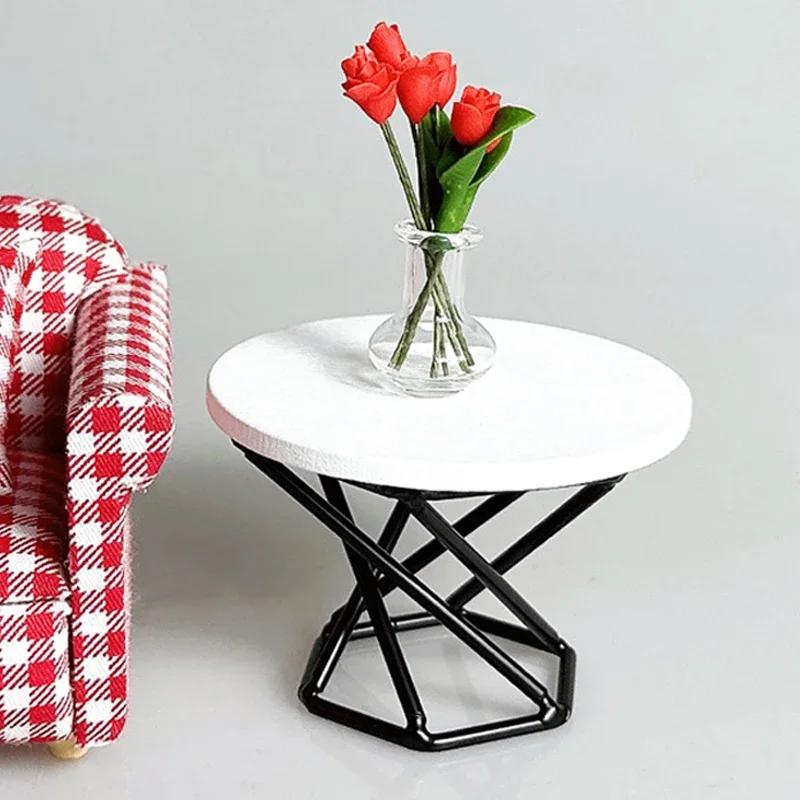1:12 Table Basse Miniature de Maison de Poupée Table à Thé Table d'Appoint Meuble Modèle de Maison Décoration Jouet Accessoires de Maison de Poupée