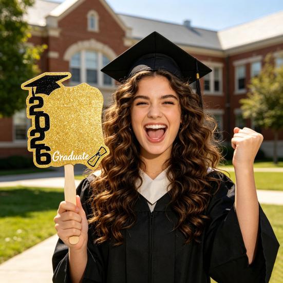 Wooden Graduation Photo Props 2026 Graduation Party Decoration Personalized Commemorative Graduation