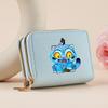 Kpop Hunter Witch Crew Classic Pebble Leather Coin Purse Short Accordion Wallet with Dual Zippers, Multi-Slot Card Holder
