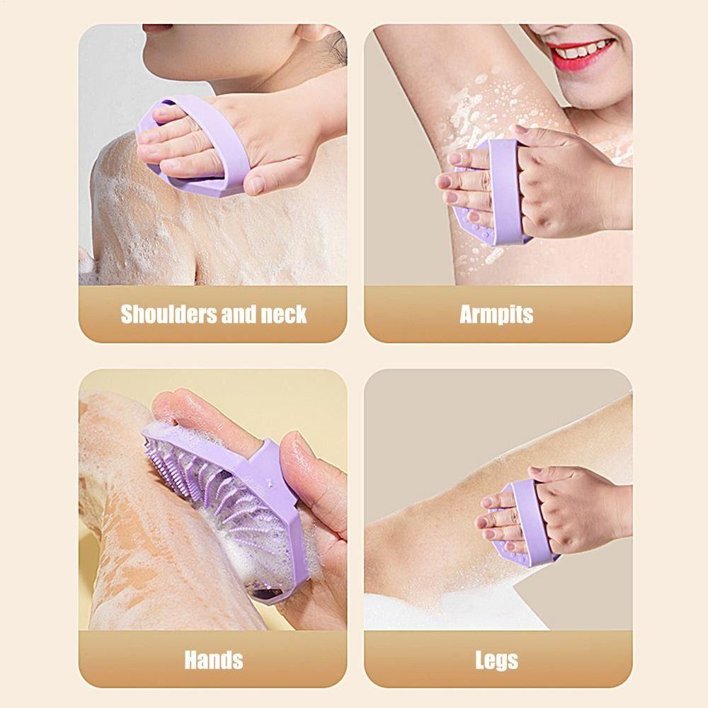 Polygon Silicone Bath Brushes Storage Hanging Drainage Body Exfoliating Skin Scrubber Easy To Clean