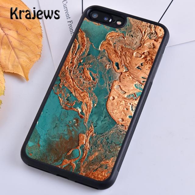 Krajews Türkis Stein Marmormuster Weiche Handyhülle für iPhone 14 5 6s 7 8 plus X XR XS 11 12 13 pro max Samsung S21 S22ultra