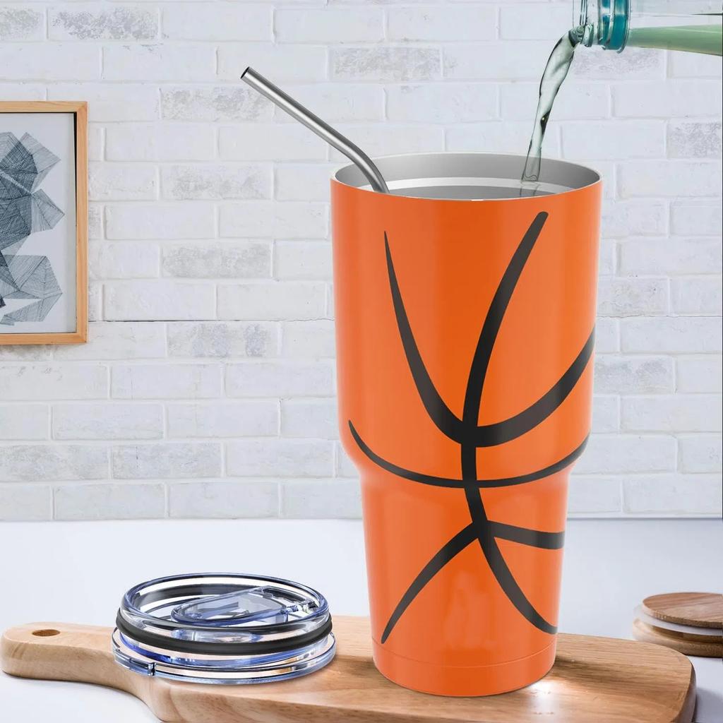 30oz Becher Edelstahl Doppelwandig Vakuumisoliert Becher Tasse Reisebecher mit Deckel Reinigungsbürste für Kalte und Heiße Getränke