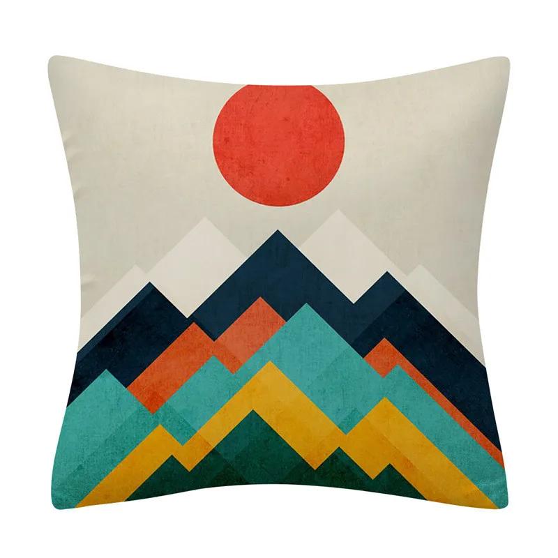 45*45cm Creative Color Geometric Design Pattern Cushion Cover Sofa Office Seat Car Waist Home Decoration