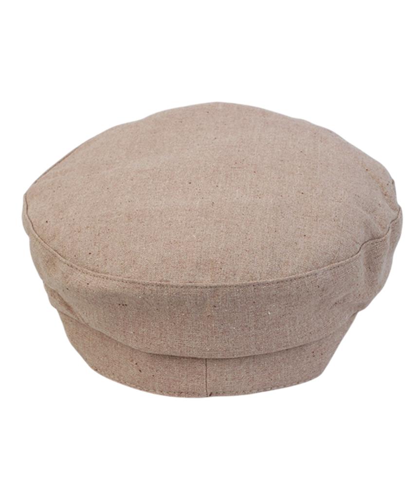 Yunibeosyeolkemiseuteuli Linen Beige Logo Marine Cap