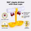 20Pcs Chicken Double Nipple Drinker Bowl Automatic Waterer Fountain Poultry Chick Drinking Hanging Cup Feeding Supplies