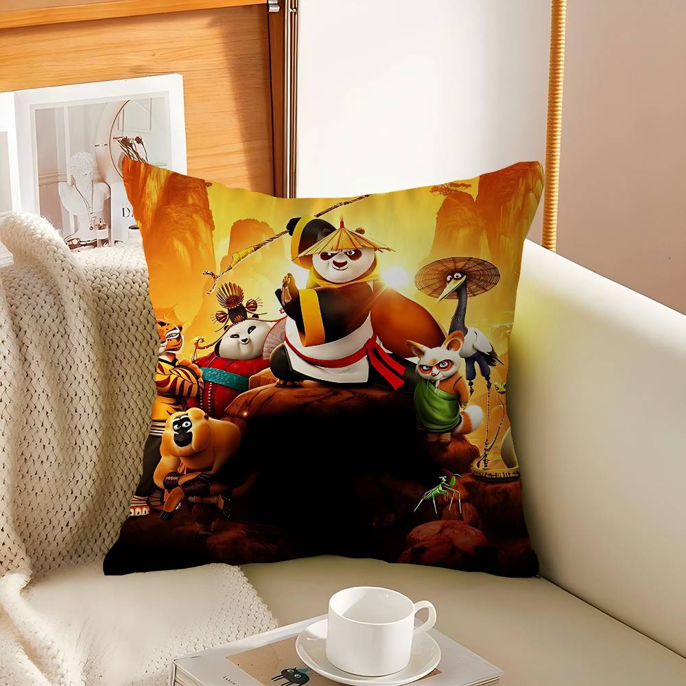 Kung Fu Panda Office Cushion Pillowcase Car Cushion Cover45X45CM Lumbar Pillowcase Sofa Pillowcover