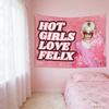 1 Skz Felix Beliebtes Mädchen Liebe Felix Konzert Banner Rosa Polyester Sternenfluss Muster Schlafzimmer Wandteppich K-Pop Fan Geburtstagsgeschenk