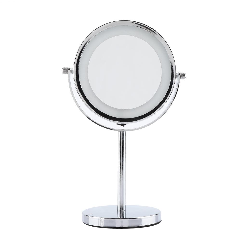6 inch Round Bathroom Vanity for Shaving / Makeup LED Light Magnifying Mirror