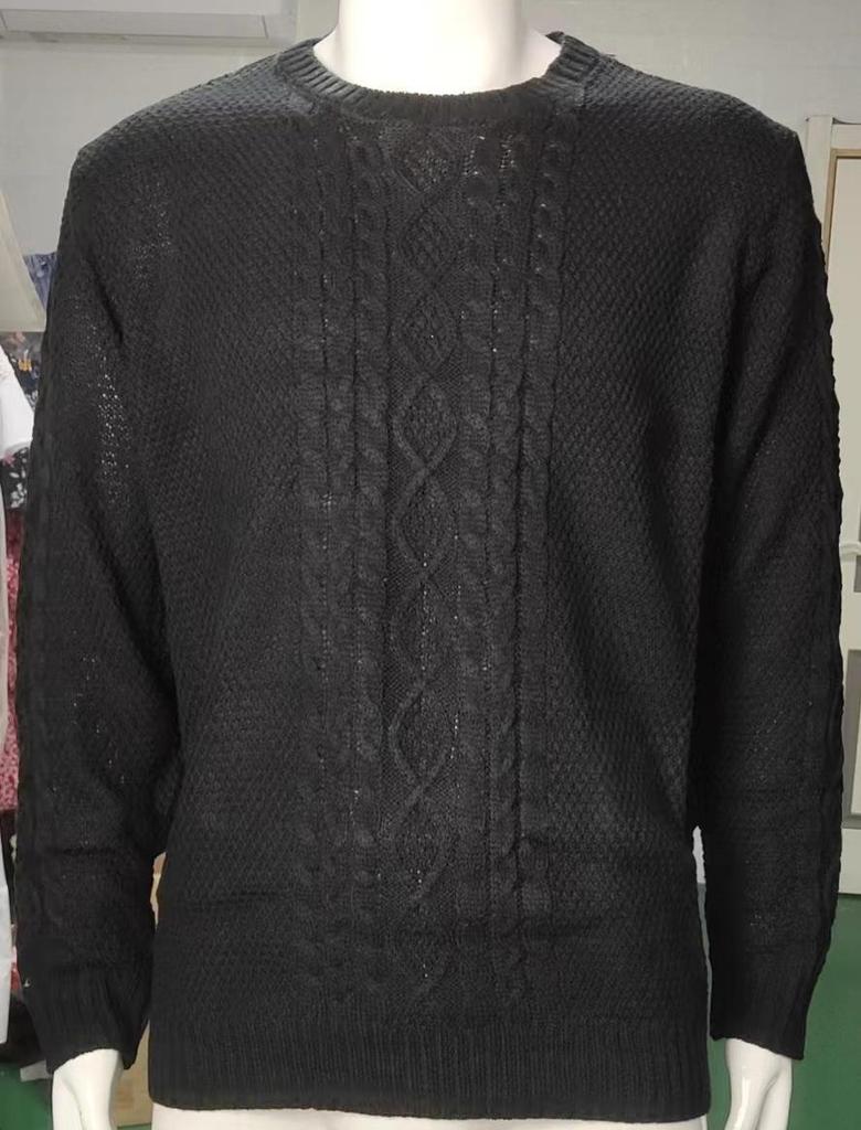Herren Strickpullover 2025 Herbst/Winter Unifarben Rundhals - Europäischer & Amerikanischer Stil, Große Größen, Langarm