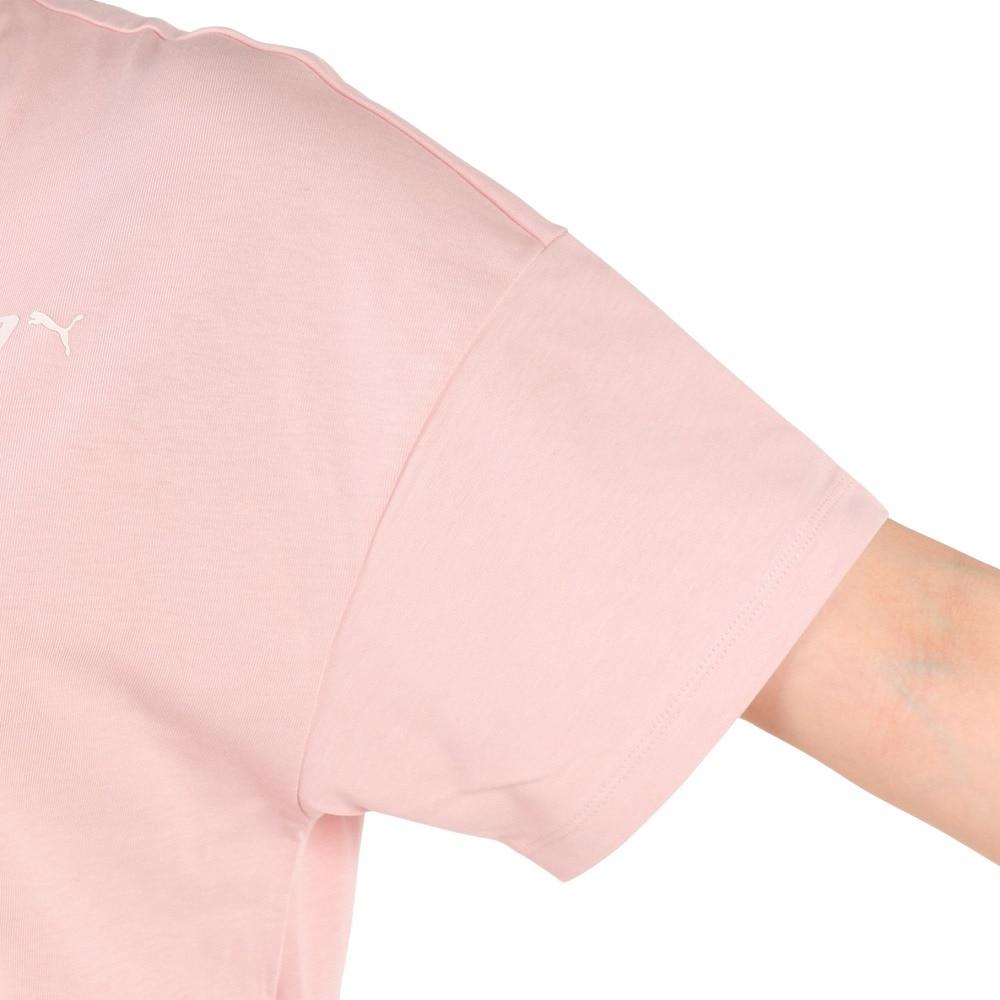 Puma Core Heritage Letter Pattern Sport Short Sleeve T-Shirt Women Tops Pink 680702-47