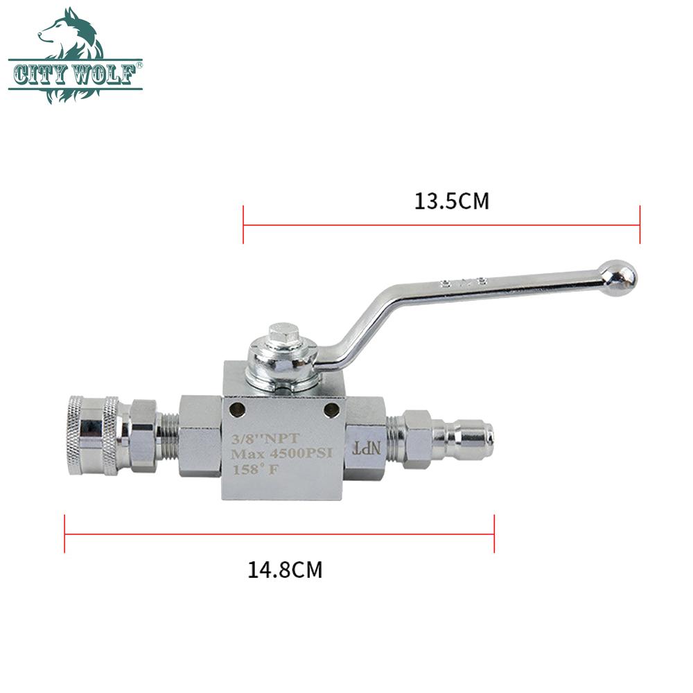 4500 PSI High Pressure Ball Valve Kit for Power Washer Hose 3/8” Quick Disconnect Car Wash Adaptor