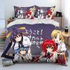 Sexy Girl High School DxD Anime Bettdecken-Set, Bettbezug, Bettset, Steppdecke, Kissenbezug, King-Queen-Size-Bettwäscheset für Kinder