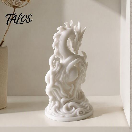 3D Printed Dragon Ornament Chinese Statue, Compact Figurine, Fine Detail Small Statue 8cm Carving Design, Creative for Office Desk Decor Unique