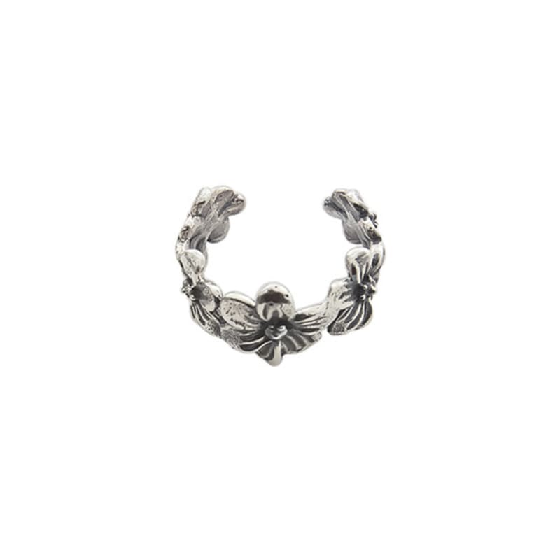 nff [silver925] posy ear cuff-black silver