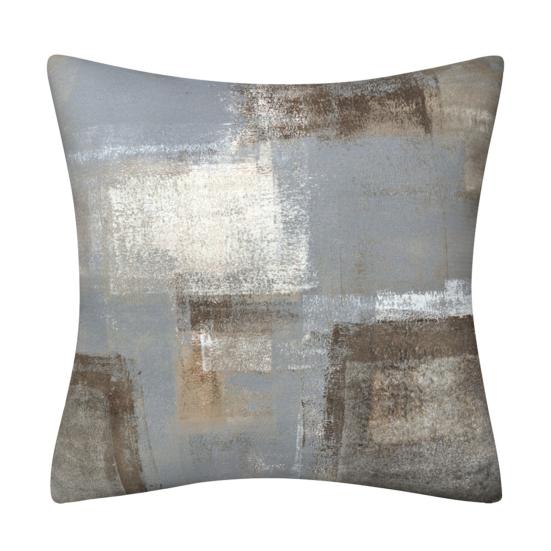 45x45CM geometrický abstraktní povlak na polštář moderní pohovka dekorace do ložnice opakovaně použitelná barva béžová šedá barevný blok čtvercový přehoz povlak na polštář