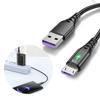 5A Micro USB Cable Fast Charging Phone USB Wire Cord Green LED Lighting USB Charger Data Cable 0.3/1/2/3M
