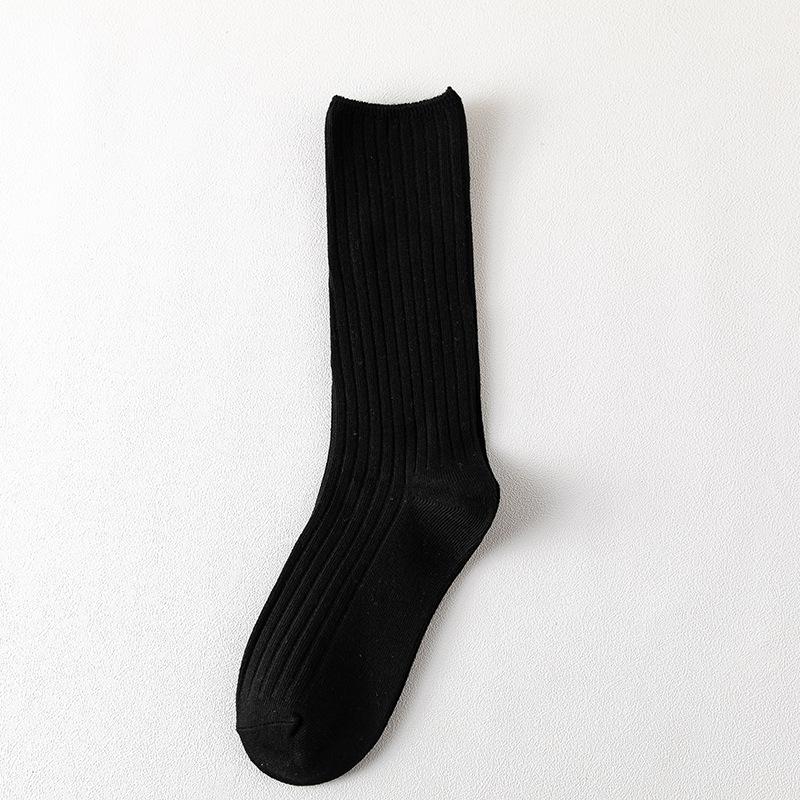 Damen Frühling und Herbst Baumwolle Klassische Einfarbig Vielfalt Gerauchte Lange Röhren Stulpen