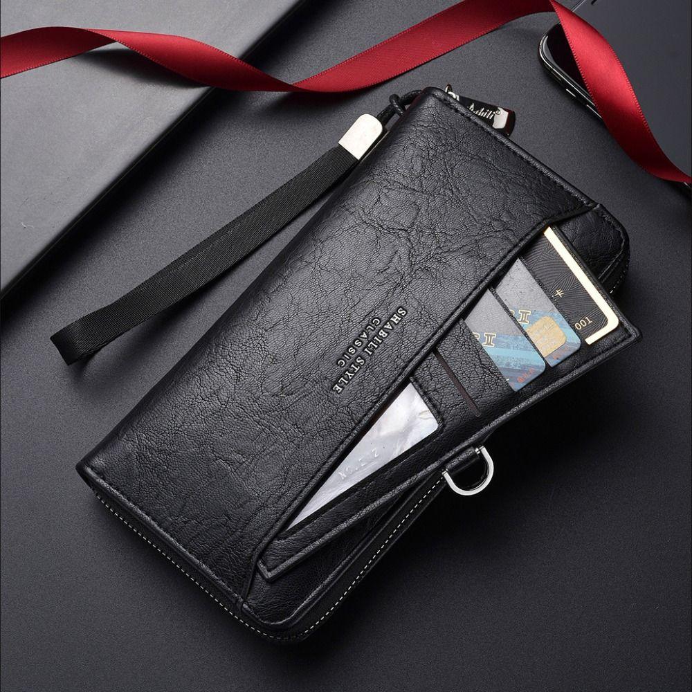 Simple Purse Men PU Wallet Multi Slot Large Capacity Long Wallet Coin Purse Card Brand Business Clutch Bag Women
