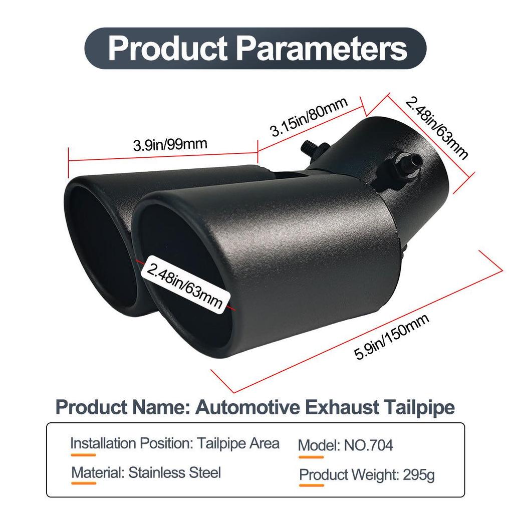 Stainless Steel Tailpipe for Chevrolet Cruze, Toyota Yaris, Corolla, Fit, City, and Ford Focus