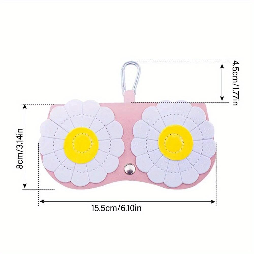 Cartoon Women Portable Sun Eye Glasses Box Leather Eyewear Case Sunglasses Cute Protection Bags