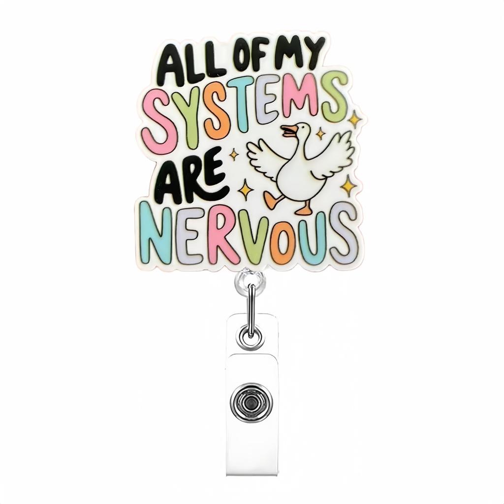 Glitter Acrylic Bottle  Badge Reel Retractable ID Badge Holder With 360 Rotating Alligator Clip Name Holder