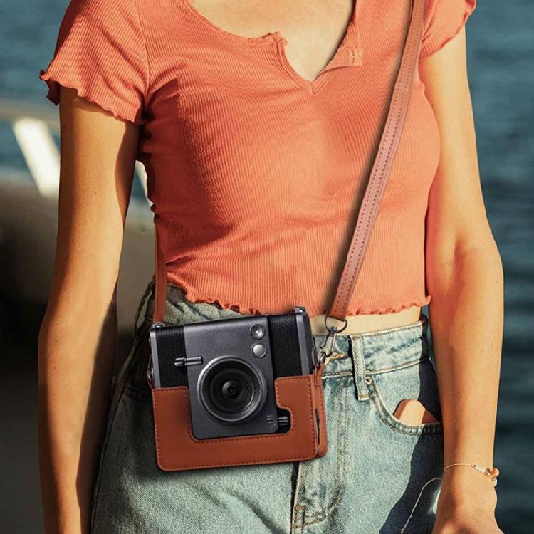 Soft PU Leather Camera Case for Wide Instants Camera Silicone Protectors Bag with Removable Straps
