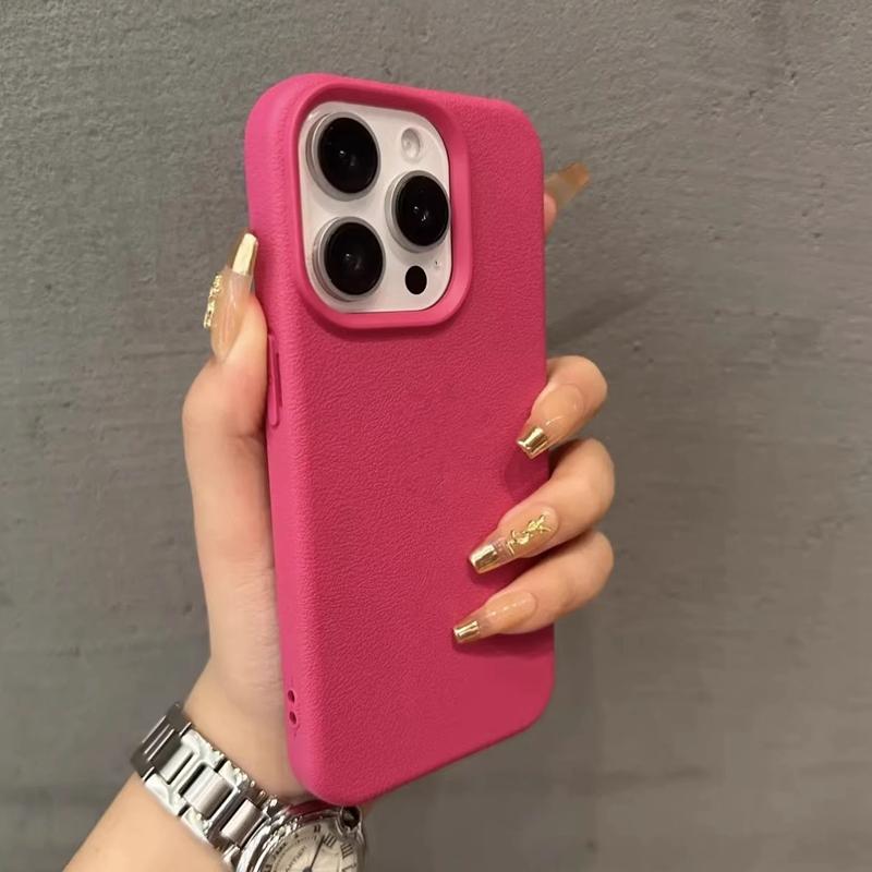 Luxusní Měkké Matné Silikonové Pouzdro na Telefon s Texturou Liči Pro iPhone 11 12 13 14 15 Pro 16 Max Plus Nárazuvzdorný Kryt s Nárazníkem