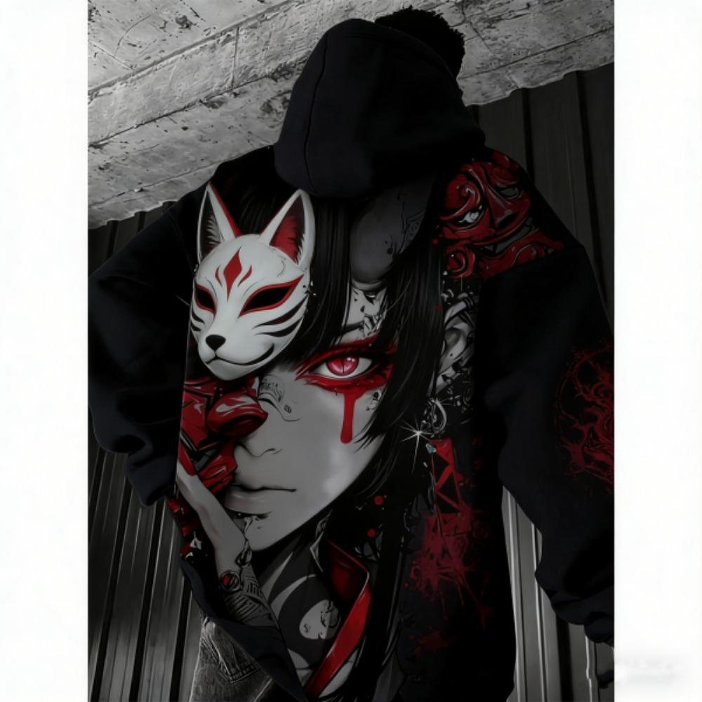 Europe and America Spring Anime Print Hoodie Men Women Fashion Sexy Samurai Casual Hoodie Sweatshirt Autumn Clothes Y2k Coat