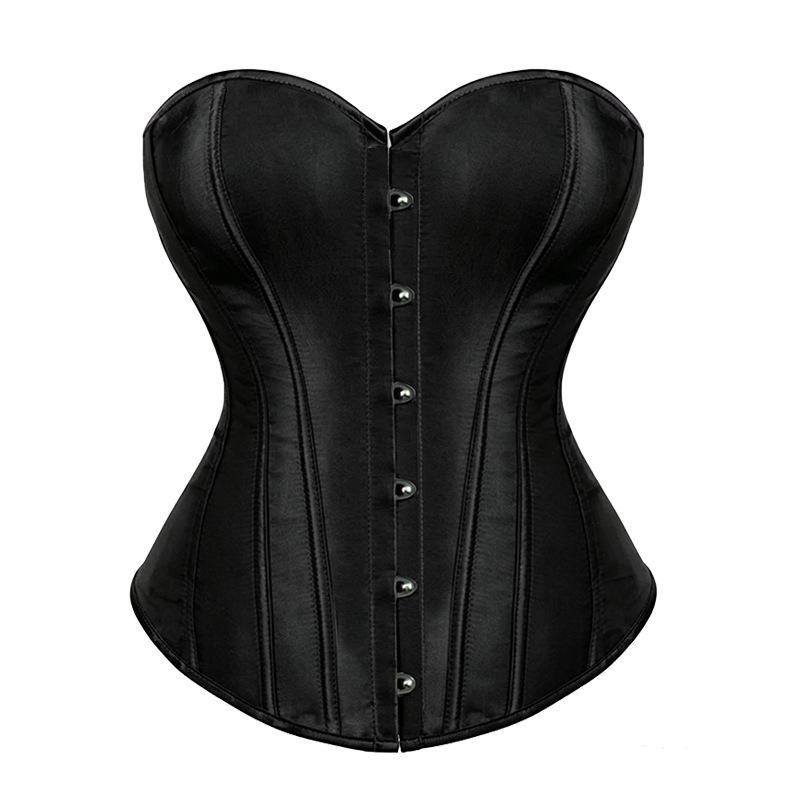 Classic European American Women Sexy Faux Silk Boned Waist Cincher Body Shaper